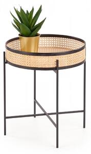 HALMAR Odkládací stolek Lanipa přírodní ratan/černá