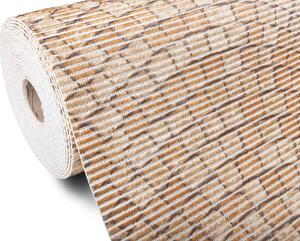 Koupelnová pěnová rohož / předložka PRO-039 Hnědo-béžová dlažební kostka - metráž šířka 65 cm