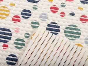 Koupelnová pěnová rohož / předložka PRO-048 Barevné puntíky na krémovém - metráž šířka 65 cm