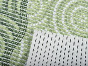 Koupelnová pěnová rohož / předložka PRO-044 Zelené kruhy a vlnky - metráž šířka 65 cm