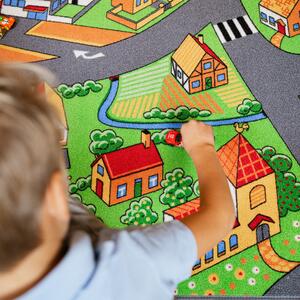 Associated Weavers koberce Hrací koberec pro děti silnice Little Village - 95x133 cm
