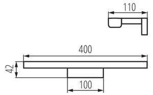 ASTEN nástěnné koupelnové svít. LED 8W, 660lm, 4000K, IP44, 40cm, chrom