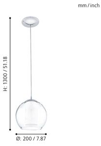 EGLO 92761 - Závěsné svítidlo BOLSANO 1xE27/60W