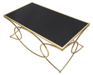Konferenční stolek Mauro Ferretti Farao 110x60x45 cm, zlatá/černá