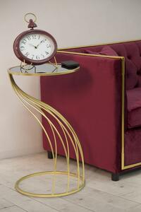 Odkládací stolek na telefon Mauro Ferretti Ganeto M, 43x73 cm, zlatá/černá