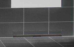 Sprchový odtokový žlab - do stěny - nerezová ocel - černý | 400 mm