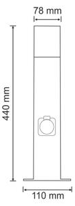 Venkovní lampa se zásuvkou NEW YORK 1xE27/12W/230V IP44