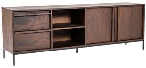 Eleonora Hnědý dřevěný TV stolek Jimmy 180 x 40 cm