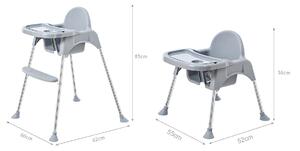 Dětská jídelní židlička 2v1 Brenna EcoToys šedá