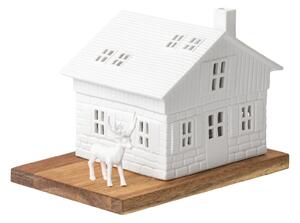 Porcelánový svícen domeček Ski Hut