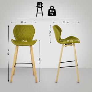 Barová židle Highhill - látkové čalounění | zelená