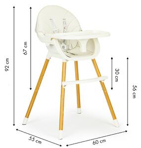 Dětská jídelní židlička 2v1 Colby EcoToys béžová