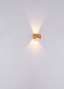 GLOBO Nástěnné skandinávské LED osvětlení ALINA, 8W, teplá bílá, čtvercové, hnědé 15553W1