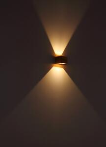GLOBO Nástěnné skandinávské LED osvětlení ALINA, 8W, teplá bílá, čtvercové, hnědé 15553W1