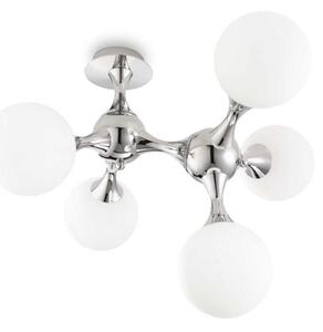Ideal Lux - Přisazený lustr NODI 5xE14/28W/230V 50x55 cm lesklý chrom/bílá