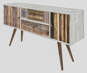 Kalune Design TV stolek ODENSE 122 cm bílý/ořech