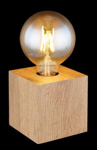 GLOBO Stolní dřevěná lampa ERNA, 1xE27, 60W, hnědá 15655T