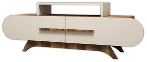 Kalune Design TV stolek ROSE 145 cm ořech/krémovo-bílý
