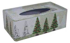 Vánoční plechová krabička na tissue Stromky 2000125