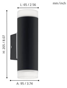 Eglo 96505 - LED Venkovní nástěnné svítidlo RIGA 2xGU10/5W IP44