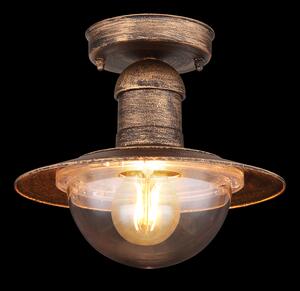 GLOBO Venkovní rustikální stropní LED svítidlo LINDA, 1xE27, 15W, rez 3274DR