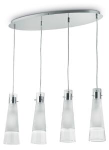KUKY SP4 závěsné svítidlo 4x E27 60W bez zdroje 73cm IP20, transparentní+matně broušené sklo