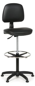 Pracovní židle s kluzáky MILANO bez područek, permanentní kontakt, opěrný kruh, černá