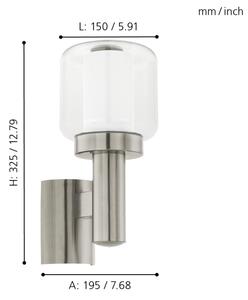 Eglo 95016 - Venkovní nástěnné svítidlo POLIENTO 1xE27/40W IP44