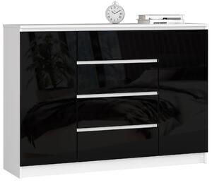 Komoda Keanu IV (černá vysoký lesk). Akce -17%