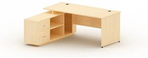Kancelářský stůl se skříňkou MIRELLI A+ 1600 x 1600 mm, levý, třešeň