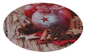 Vánoční talíř plechový dekorační Jablko skořice 33 cm 2000162