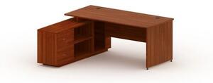 Kancelářský stůl se skříňkou MIRELLI A+ 1600 x 1600 mm, levý, ořech