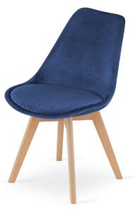 Modrá sametová židle MARY