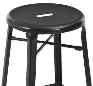 Barové stoličky Ciberras - ocel - 4 ks | černé