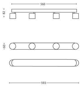56244/48/16 Star bodové LED svítidlo 4x 4,5W 2000lm 2700K stmívatelné IP20, hliníkové