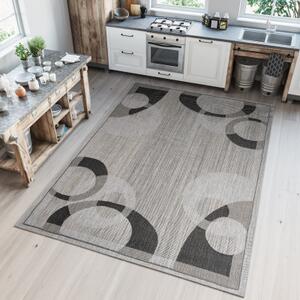 Makro Abra Kusový koberec Sisal MELISSA KH80A Kruhy šedý Rozměr: 60x100 cm