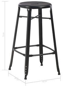 Barové stoličky Ciberras - ocel - 4 ks | černé