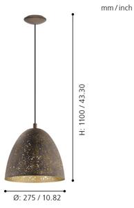 Eglo 49814 - Závěsné svítidlo SAFI 1xE27/60W