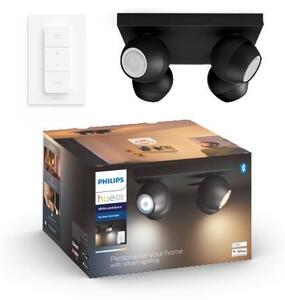 Hue WA Buckram bodové LED svítidlo 4x GU10 5W 350lm 2200-6500K IP20, černé + ovladač
