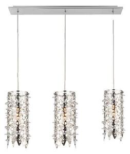 VITRA závěsné svítidlo 3x E14 40W bez zdroje 60cm IP20, nerezová ocel/křišťál