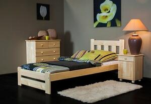 Dřevěná postel Mila 90x200 + rošt ZDARMA - borovice