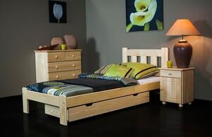 Dřevěná postel Brita 90x200 + rošt ZDARMA - borovice