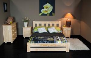 Dřevěná postel Mila 160x200 + rošt ZDARMA - borovice