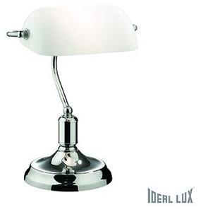 LAWYER TL1 stolní lampa 1x E27 60W bez zdroje IP20, chromová / bílé sklo