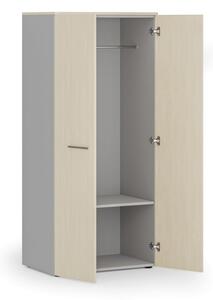 Kancelářská šatní skříň PRIMO GRAY, 1 police, šatní tyč, 1781 x 800 x 500 mm, šedá/bříza