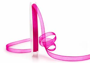 Stuha organzová Beauty Organdy – Shocking pink sytě růžová 7mm x 5m (4,-Kč/m)