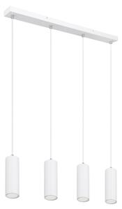 Globo 57911-4HW ROBBY - Závěsné bodové svítidlo v bílé barvě nad jídelní a konferenční stůl 4 x GU10, 65cm (Závěsné bodové svítidlo v bílé barvě nejen nad jídelní stůl)