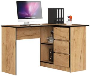 Rohový PC stolek Bodhi (dub craft) (P). Akce -14%