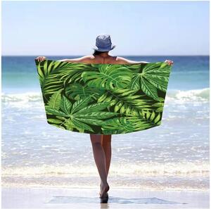 Plážová osuška s motivem listů 100 x 180 cm