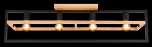 GLOBO Stropní moderní osvětlení ERICA, 4xE27, 40W, dřevěné, černé 15575-4D